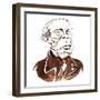 Jacques Fromental Halévy - sepia caricature-Neale Osborne-Framed Giclee Print