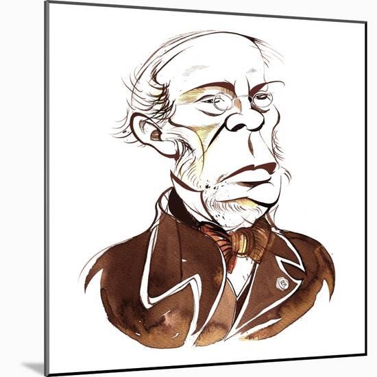 Jacques Fromental Halévy - sepia caricature-Neale Osborne-Mounted Giclee Print