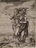 Three Gypsies, C.1605 (Pen and Ink on Paper)-Jacques II de Gheyn-Framed Stretched Canvas