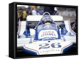 Jacques Laffite at the Wheel of a Ligier-Cosworth, British Grand Prix, Brands Hatch, 1980-null-Framed Stretched Canvas