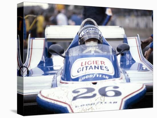Jacques Laffite at the Wheel of a Ligier-Cosworth, British Grand Prix, Brands Hatch, 1980-null-Stretched Canvas
