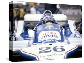 Jacques Laffite at the Wheel of a Ligier-Cosworth, British Grand Prix, Brands Hatch, 1980-null-Stretched Canvas