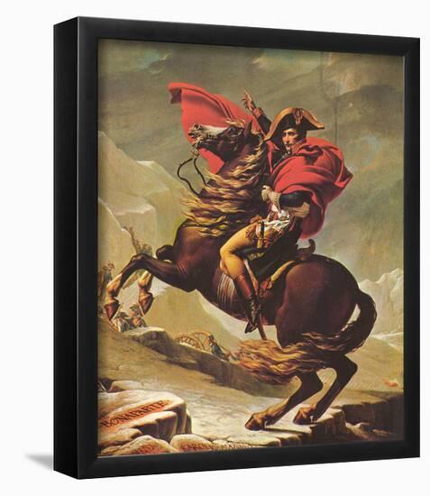 Jacques-Louis David (Napoleon Crossing the Alps) Art Poster Print-null-Framed Poster