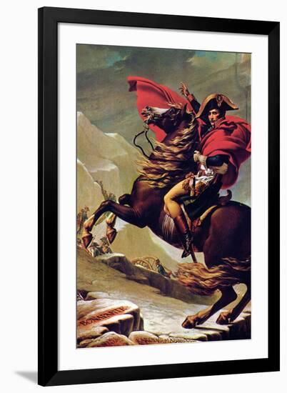 Jacques-Louis David (Napoleon Crossing the Alps)-Jacques-Louis David-Framed Art Print