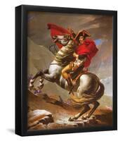 Jacques-Louis David (Napoleon exceed the great St. Bernard Pass) Art Poster Print-null-Framed Poster