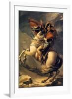 Jacques-Louis David (Napoleon exceed the great St. Bernard Pass)-Jacques-Louis David-Framed Art Print