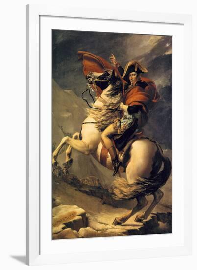 Jacques-Louis David (Napoleon exceed the great St. Bernard Pass)-Jacques-Louis David-Framed Art Print