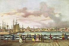 View of Boston and the South Boston Bridge C. 1829-Jacques Milbert-Giclee Print