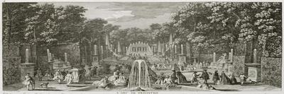 The Artificial River, Lord Burlington's Chiswick Villa (Pen and Ink with Wash on Paper)-Jacques Rigaud-Giclee Print