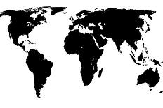 World Map - Black On White-Jacques70-Laminated Art Print