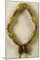 Jade and Gold Necklace with Three Pendants in Agate and Jasper-null-Mounted Giclee Print
