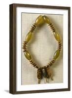 Jade and Gold Necklace with Three Pendants in Agate and Jasper-null-Framed Giclee Print