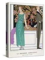 Jade Green Dress by Beer-Georges Barbier-Stretched Canvas