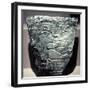 Jade Plaque Showing a Seated Mayan King, 400-800-null-Framed Photographic Print