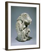 Jade Rabbit Statue with a Warrior Head with a Helmet in the Form of an Eagle Between its Legs-null-Framed Giclee Print