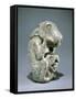 Jade Rabbit Statue with a Warrior Head with a Helmet in the Form of an Eagle Between its Legs-null-Framed Stretched Canvas
