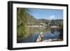 Jade Spring Park and Black Dragon Pool with Boat Carrying Wicker Baskets-Andreas Brandl-Framed Photographic Print