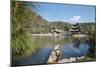 Jade Spring Park and Black Dragon Pool with Boat Carrying Wicker Baskets-Andreas Brandl-Mounted Photographic Print