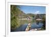 Jade Spring Park and Black Dragon Pool with Boat Carrying Wicker Baskets-Andreas Brandl-Framed Photographic Print