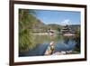 Jade Spring Park and Black Dragon Pool with Boat Carrying Wicker Baskets-Andreas Brandl-Framed Photographic Print