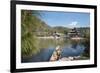 Jade Spring Park and Black Dragon Pool with Boat Carrying Wicker Baskets-Andreas Brandl-Framed Photographic Print