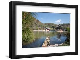 Jade Spring Park and Black Dragon Pool with Boat Carrying Wicker Baskets-Andreas Brandl-Framed Photographic Print