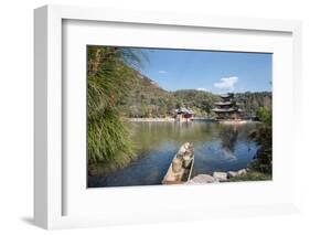 Jade Spring Park and Black Dragon Pool with Boat Carrying Wicker Baskets-Andreas Brandl-Framed Photographic Print