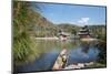 Jade Spring Park and Black Dragon Pool with Boat Carrying Wicker Baskets-Andreas Brandl-Mounted Photographic Print