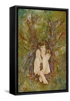 Jade - the Thoughtful Fairy-Linda Ravenscroft-Framed Stretched Canvas