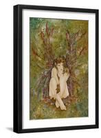 Jade - the Thoughtful Fairy-Linda Ravenscroft-Framed Giclee Print