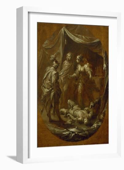 Jael and Sisera, C.1730 (Oil on Paper, Laid on Canvas)-Francesco Monti-Framed Giclee Print