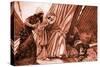 Jael showing Barak Sisera lying dead - Bible-James Jacques Joseph Tissot-Stretched Canvas