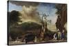 Jagdstilleben Vor Einer Landschaft Mit Schloss Bensberg, 1712-Jan Weenix-Stretched Canvas