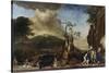 Jagdstilleben Vor Einer Landschaft Mit Schloss Bensberg, 1712-Jan Weenix-Stretched Canvas