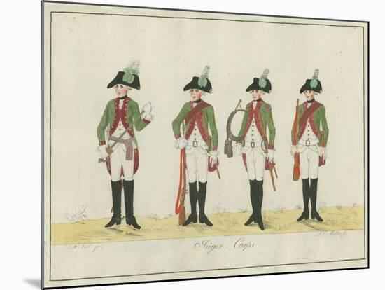 Jager Corps, Hesse-Cassel, C.1784-J. H. Carl-Mounted Giclee Print