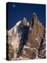 Jagged Peak of Aiguille Du Dru and the Moon, Chamonix, Rhone Alpes, France, Europe-Hart Kim-Stretched Canvas