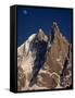 Jagged Peak of Aiguille Du Dru and the Moon, Chamonix, Rhone Alpes, France, Europe-Hart Kim-Framed Stretched Canvas