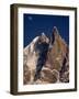 Jagged Peak of Aiguille Du Dru and the Moon, Chamonix, Rhone Alpes, France, Europe-Hart Kim-Framed Photographic Print