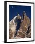 Jagged Peak of Aiguille Du Dru and the Moon, Chamonix, Rhone Alpes, France, Europe-Hart Kim-Framed Photographic Print