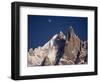 Jagged Peak of Aiguille Du Dru and the Moon, Chamonix, Rhone Alpes, France, Europe-Hart Kim-Framed Photographic Print