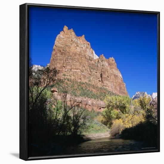 Jagged Sandstone Cliffs Above the Virgin River, Zion National Park, Utah, USA-Ruth Tomlinson-Framed Photographic Print