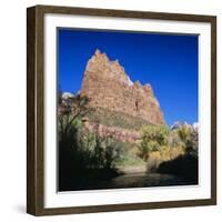 Jagged Sandstone Cliffs Above the Virgin River, Zion National Park, Utah, USA-Ruth Tomlinson-Framed Photographic Print