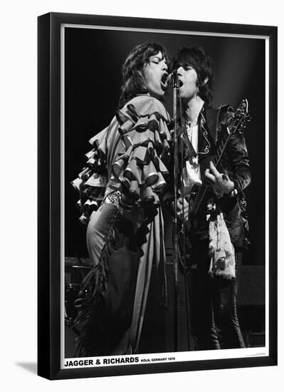 Jagger And Richards- Koln, Germany 1976-null-Framed Poster