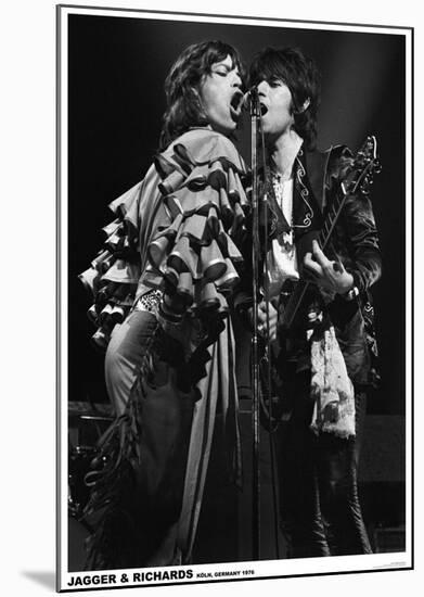 Jagger And Richards- Koln, Germany 1976-null-Mounted Poster