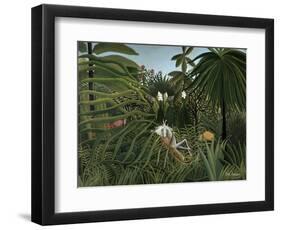 'Jaguar attacking a Horse', 1910-Henri Rousseau-Framed Giclee Print