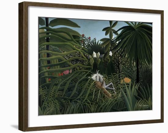 Jaguar Attacking a Horse, 1910-Henri JF Rousseau-Framed Giclee Print