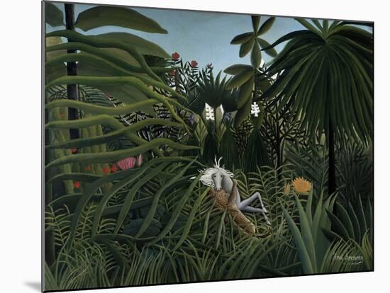 Jaguar Attacking a Horse, 1910-Henri JF Rousseau-Mounted Giclee Print