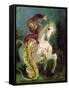 Jaguar Attacking a Horseman, C.1855-Eugene Delacroix-Framed Stretched Canvas