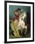 Jaguar Attacking a Horseman, C.1855-Eugene Delacroix-Framed Giclee Print