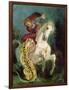 Jaguar Attacking a Horseman, C.1855-Eugene Delacroix-Framed Premium Giclee Print